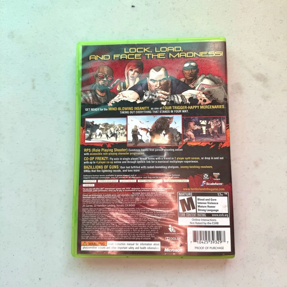 Microsoft Xbox 360 Borderlands Video Game NOT TESTED